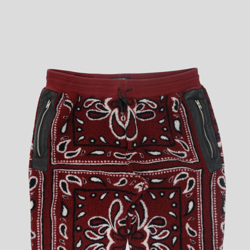 Amiri Bandana Fleece Pants in Red