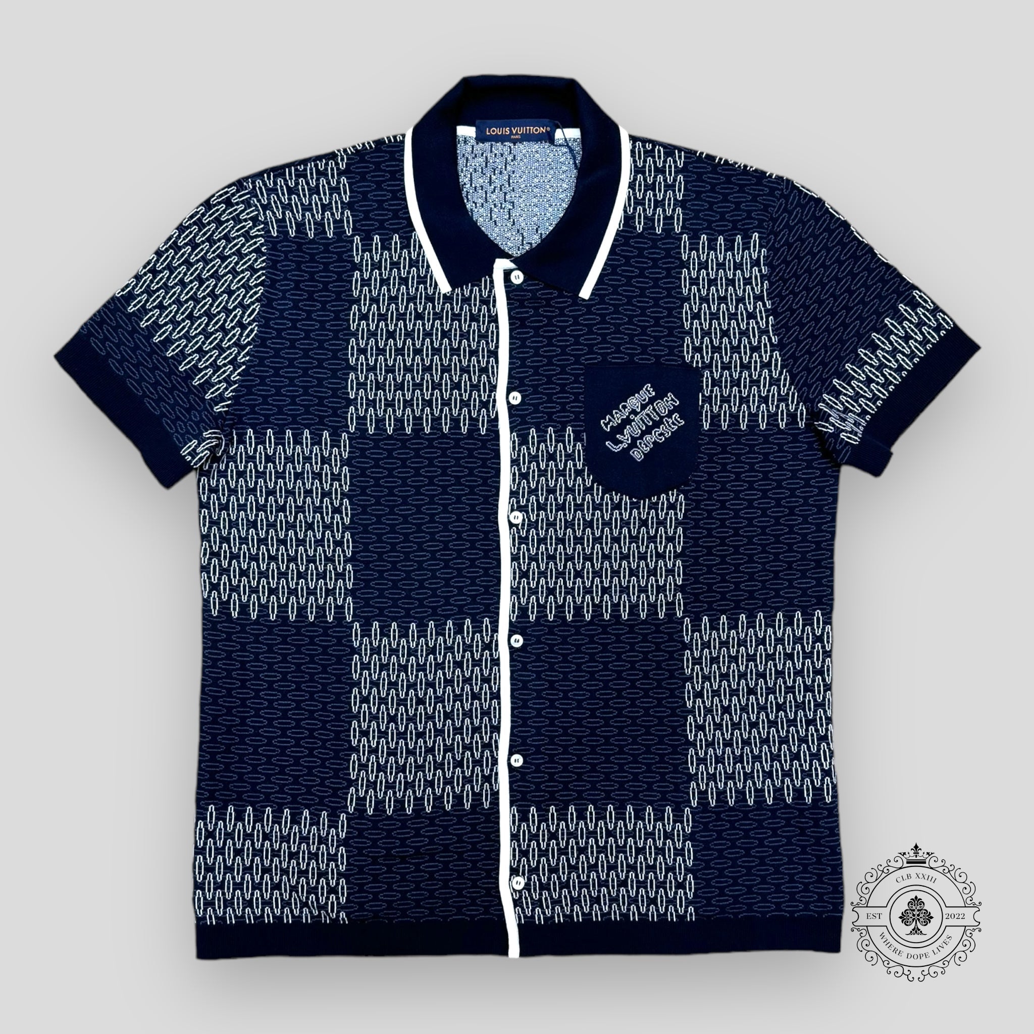 Louis Vuitton Damier Jacquard Quilted Cotton Button Up Shirt