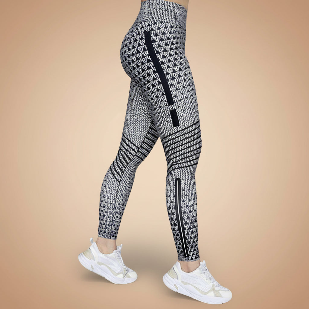 High-Elastic Printed Yoga Leggings – High Waist Tummy Control Fitness Pants