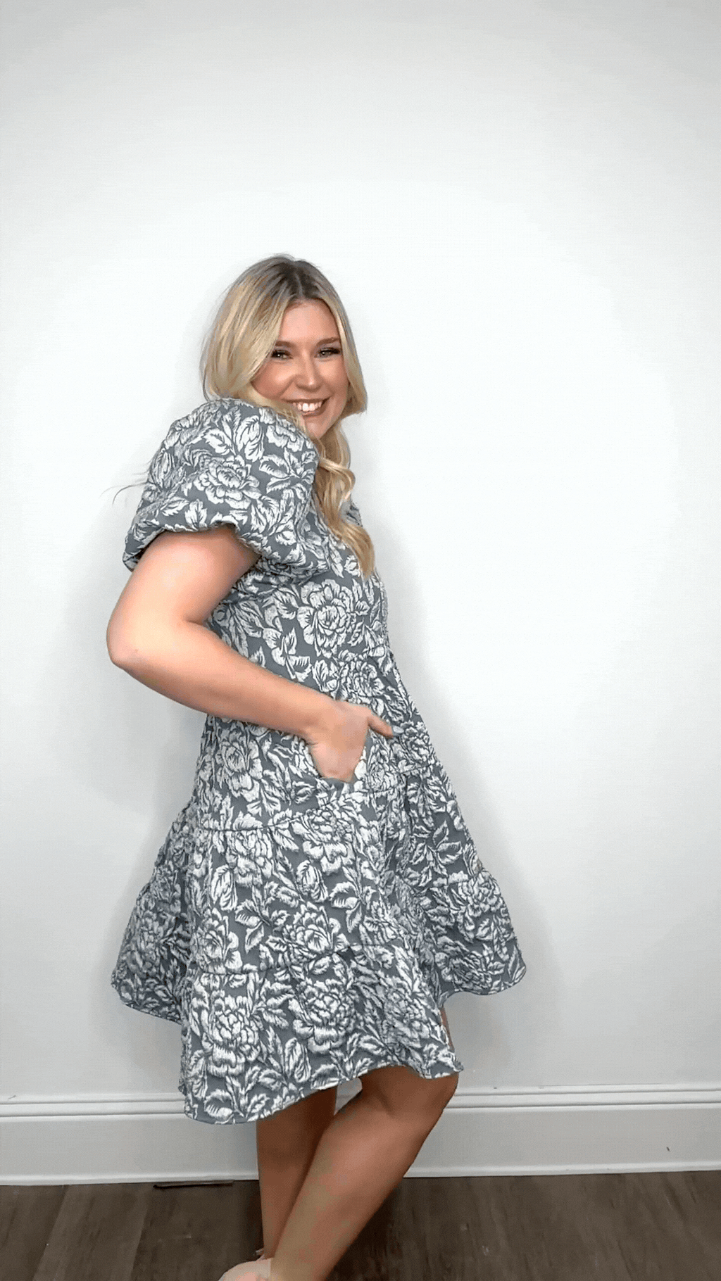 Dolly Doll Jacquard Dress, Blue