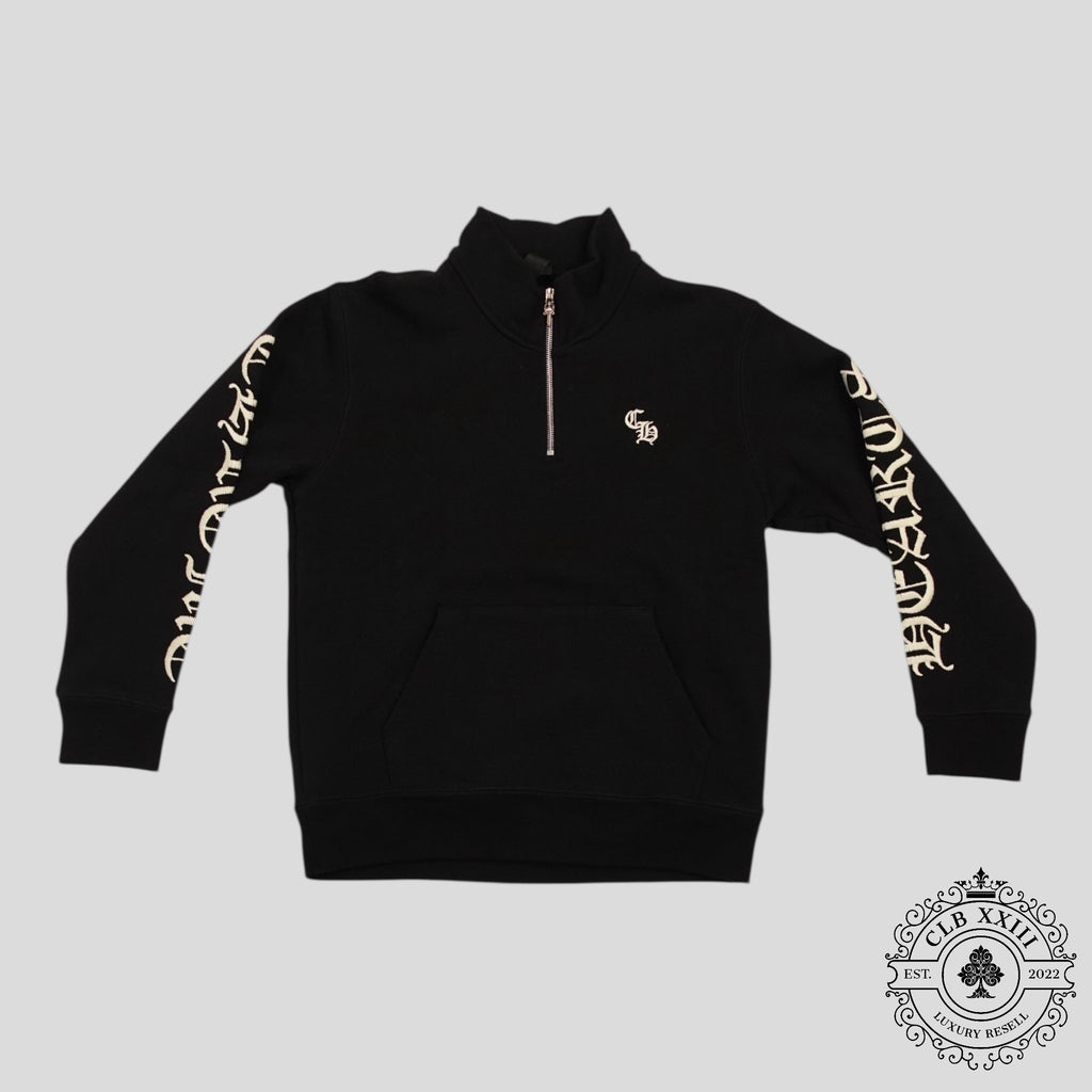 Chrome Hearts CH Embroidered Quarter Zip in Black