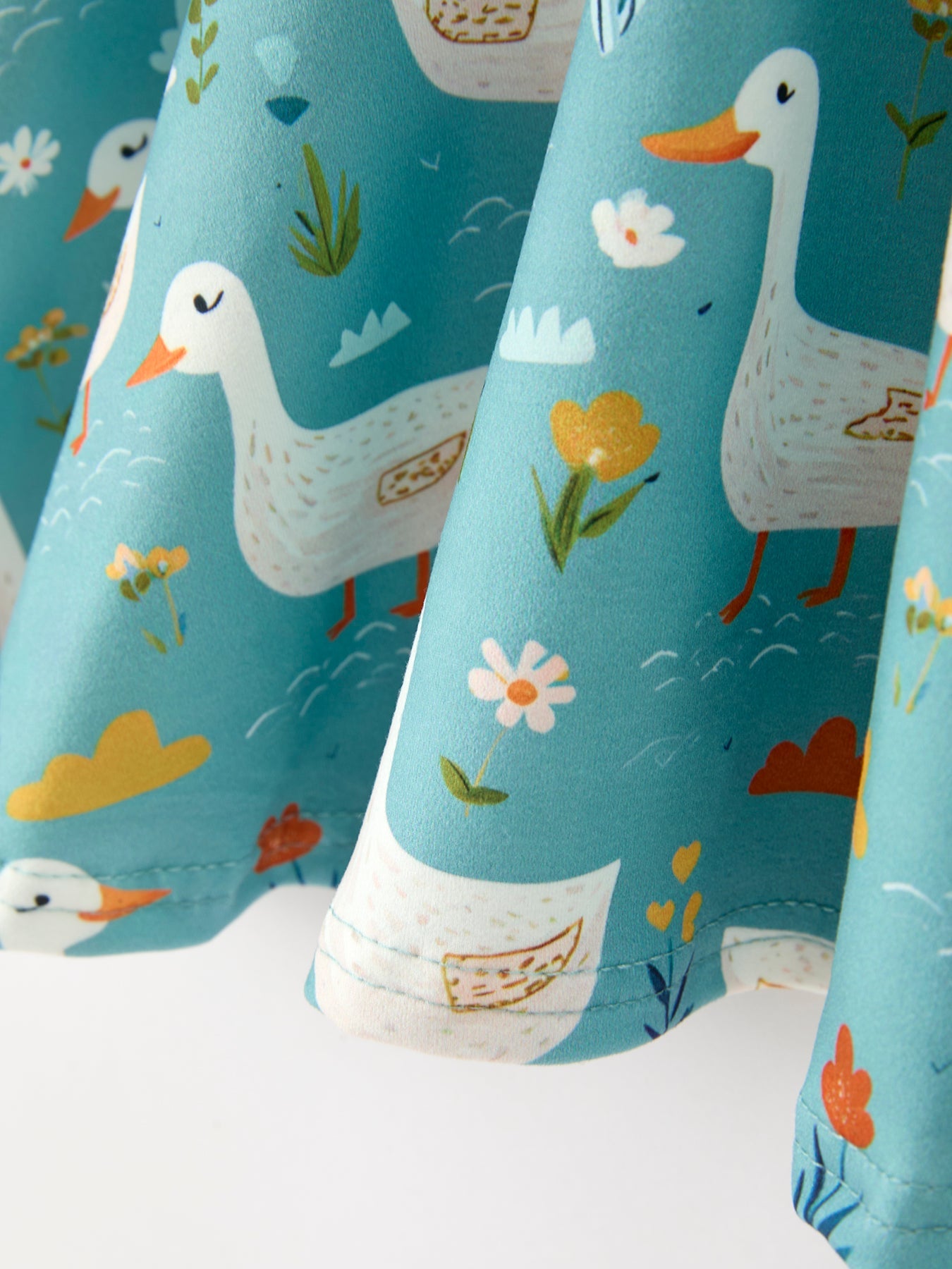 PREORDER Fall Goose Print Girls Long Sleeve Twirl Dress