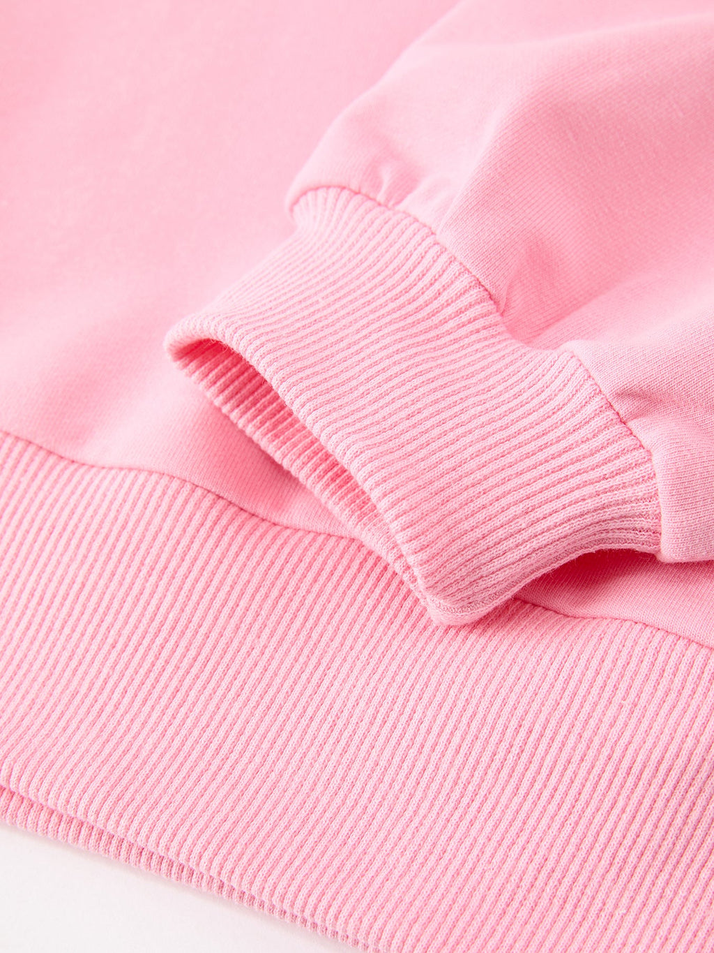 Girls Pink Bow Trim Sweatshirt and Pants Set