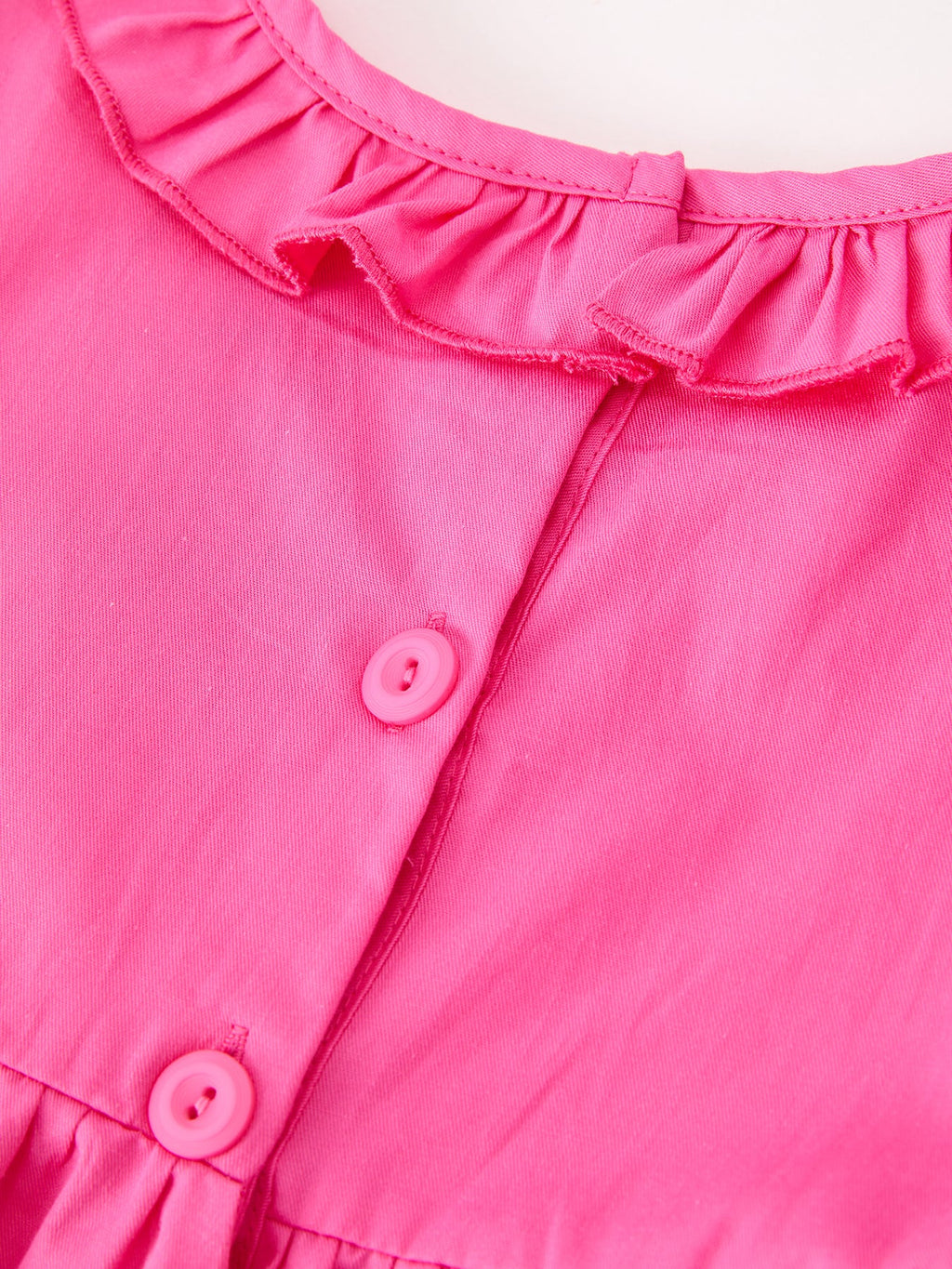 Fall Girl Hot Pink Ruffle Smocked Embroidery Dress