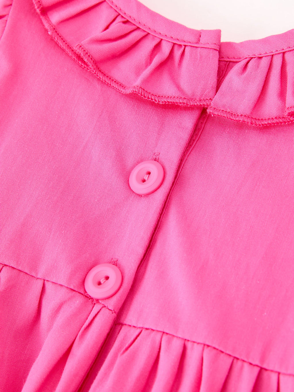 Fall Baby Girl Hot Pink Ruffle Smocked Embroidery Romper