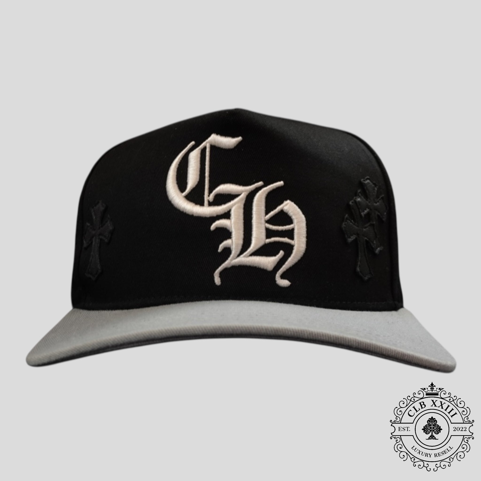 Chrome Hearts Cross Patch Hat in Black/Grey