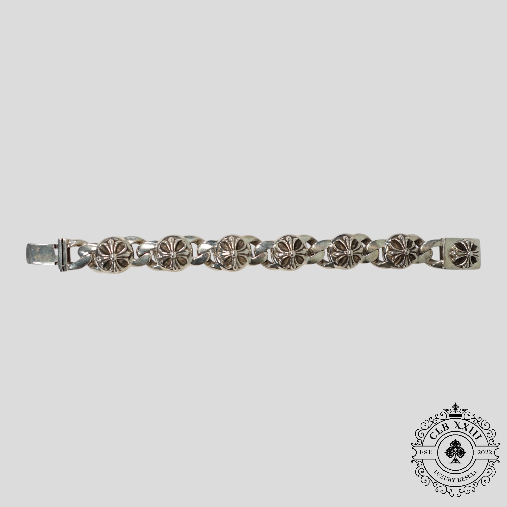 Chrome Hearts Cross 6 Link Cuban Bracelet in Silver