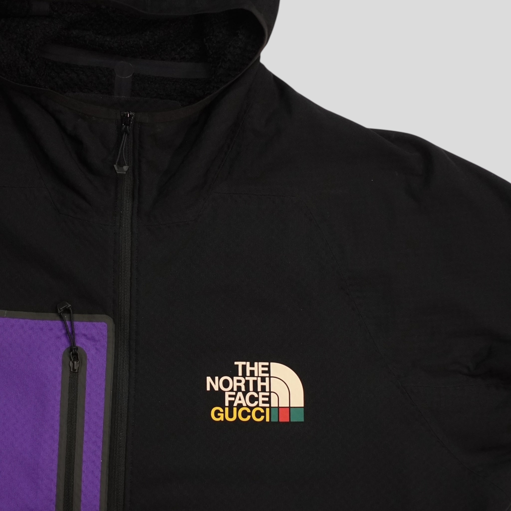 Gucci x the North Face Fleece Pullover Jacket in Black/Purple