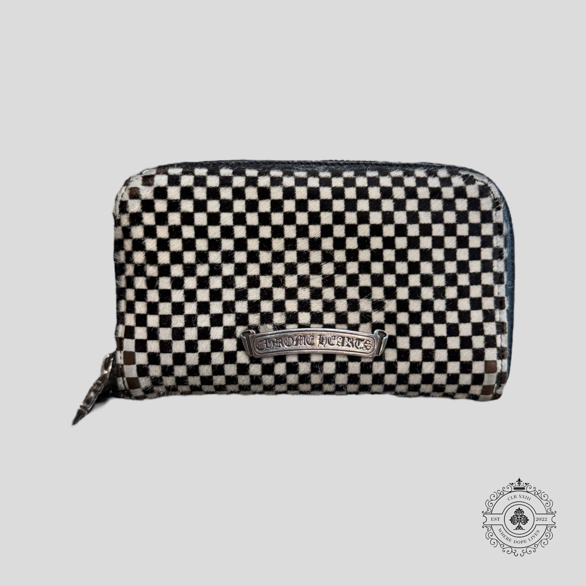 Chrome Hearts Checkered Zip Up Wallet
