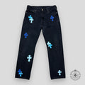 Chrome Hearts Blue Cross Patch Jeans