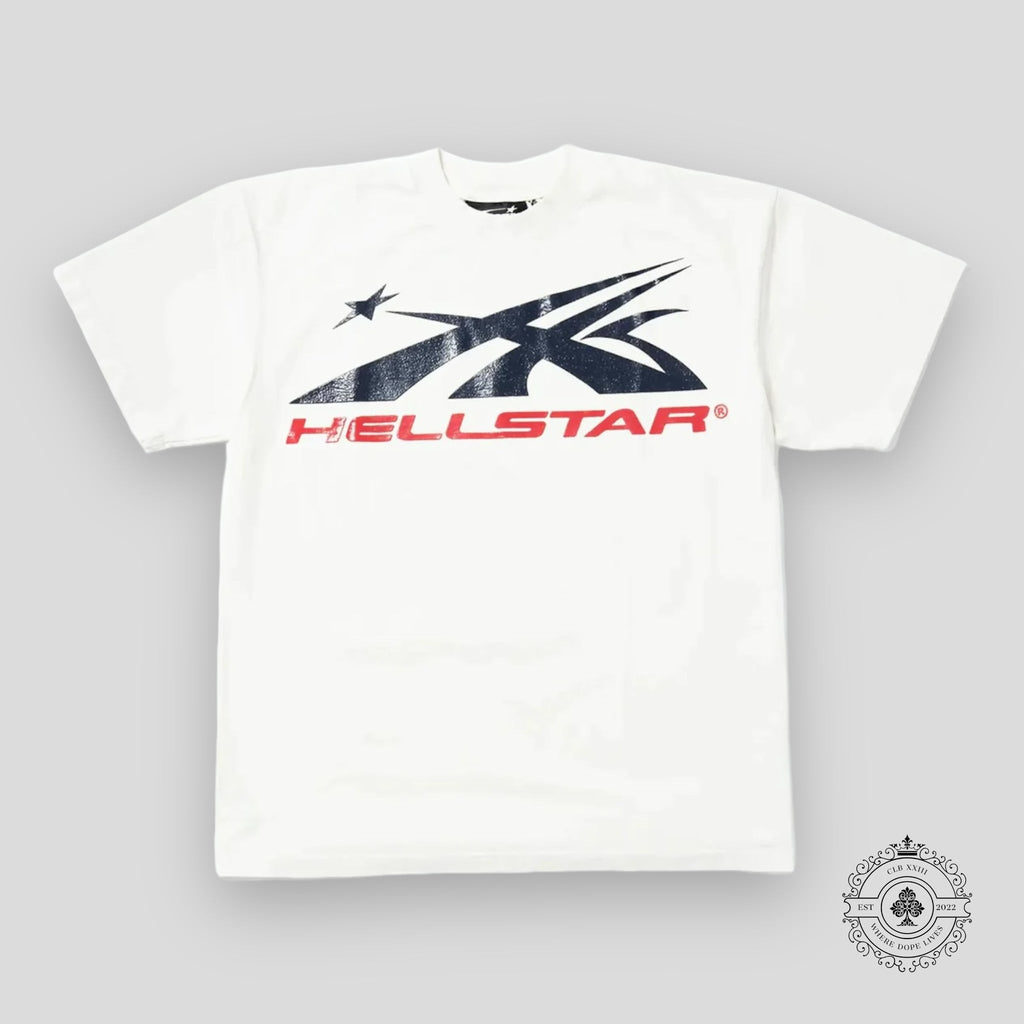 Hellstar Sport Logo Gel T-Shirt in White/Red