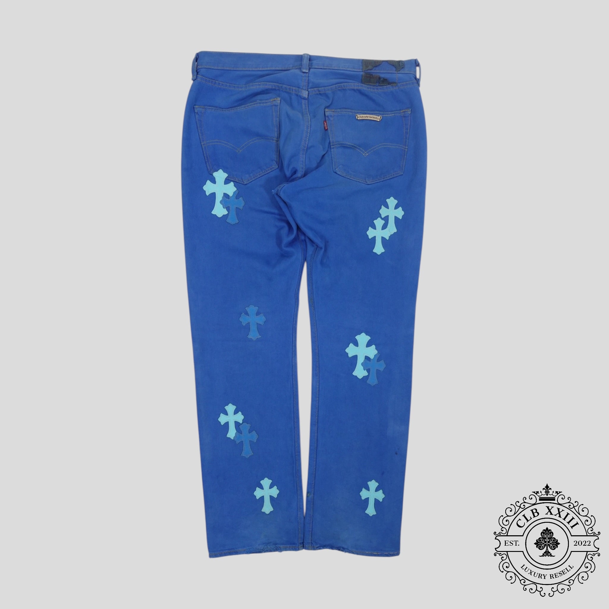 Chrome Hearts Levis Cross Patch Jeans in Blue