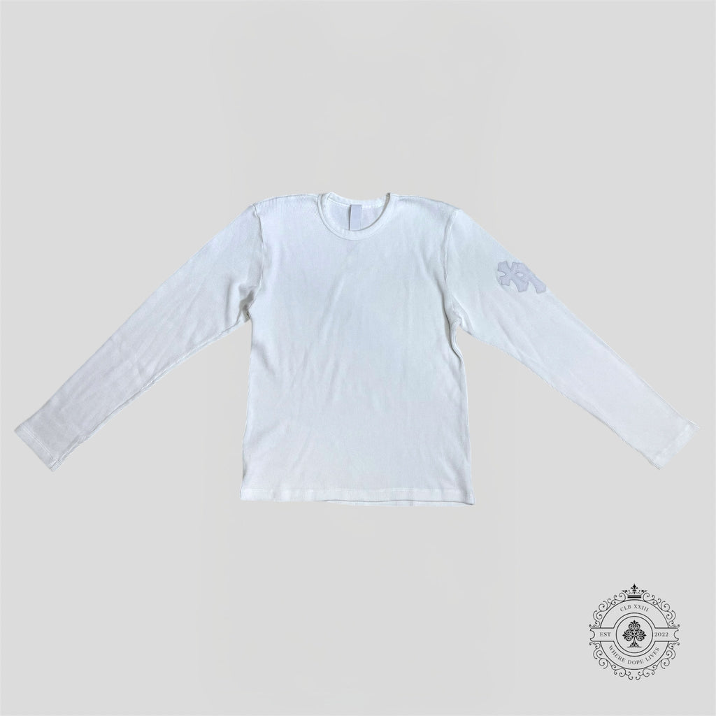 Chrome Hearts Leather Cross Patch Thermal Shirt in White