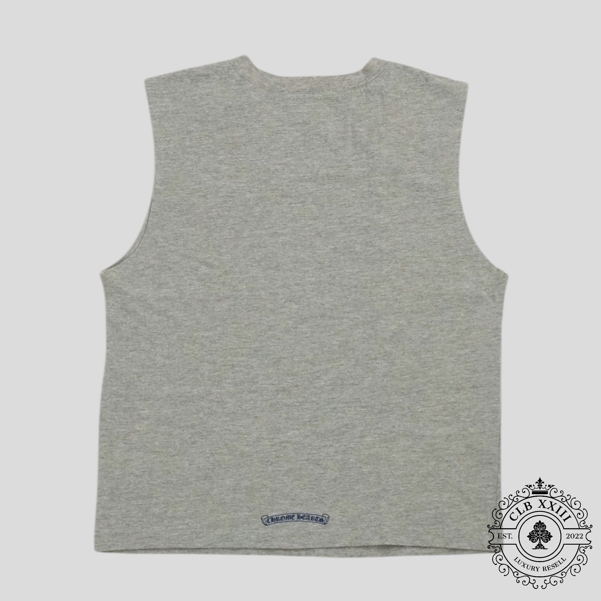Chrome Hearts Women's Triple Cross Flocked Sleeveless Shirt in Gray