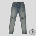Amiri MX1 Camo Patch Jeans in Clay Indigo