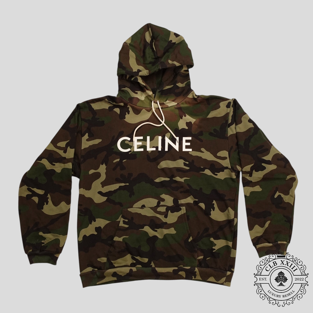 Celine Homme Logo Hoodie in Camouflage
