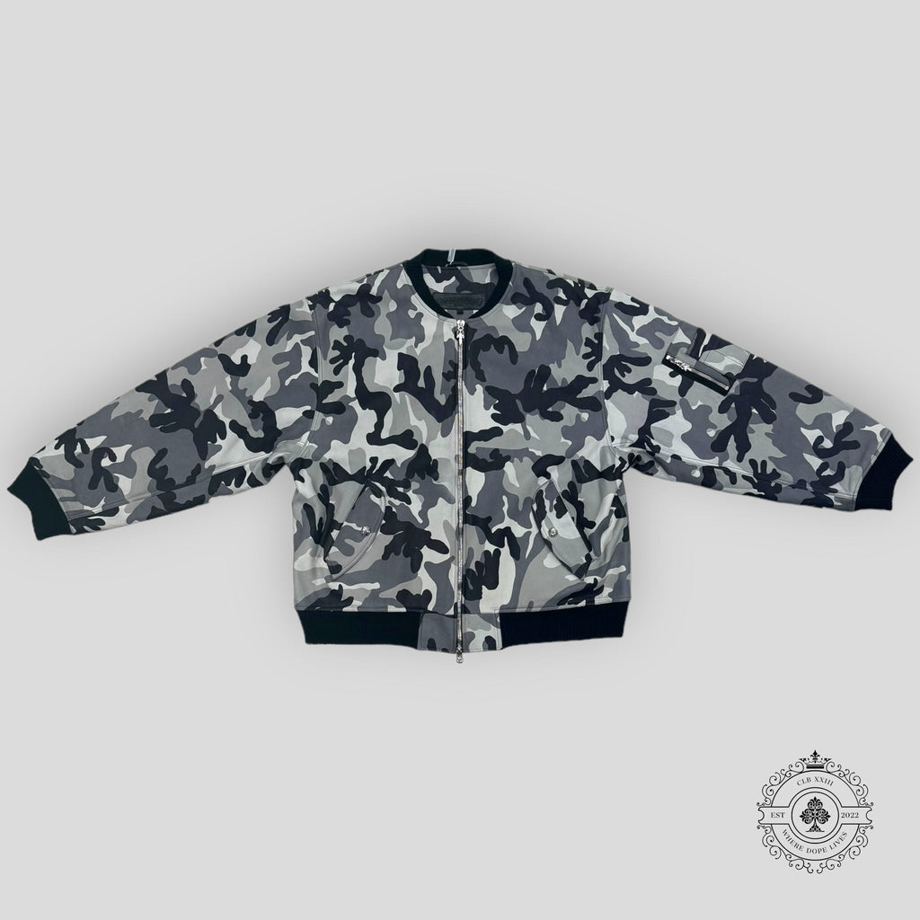 Chrome Hearts Camouflage Baseball Leather Jacket
