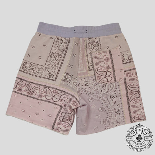 Amiri Bandana Reconstruct Shorts in Pink
