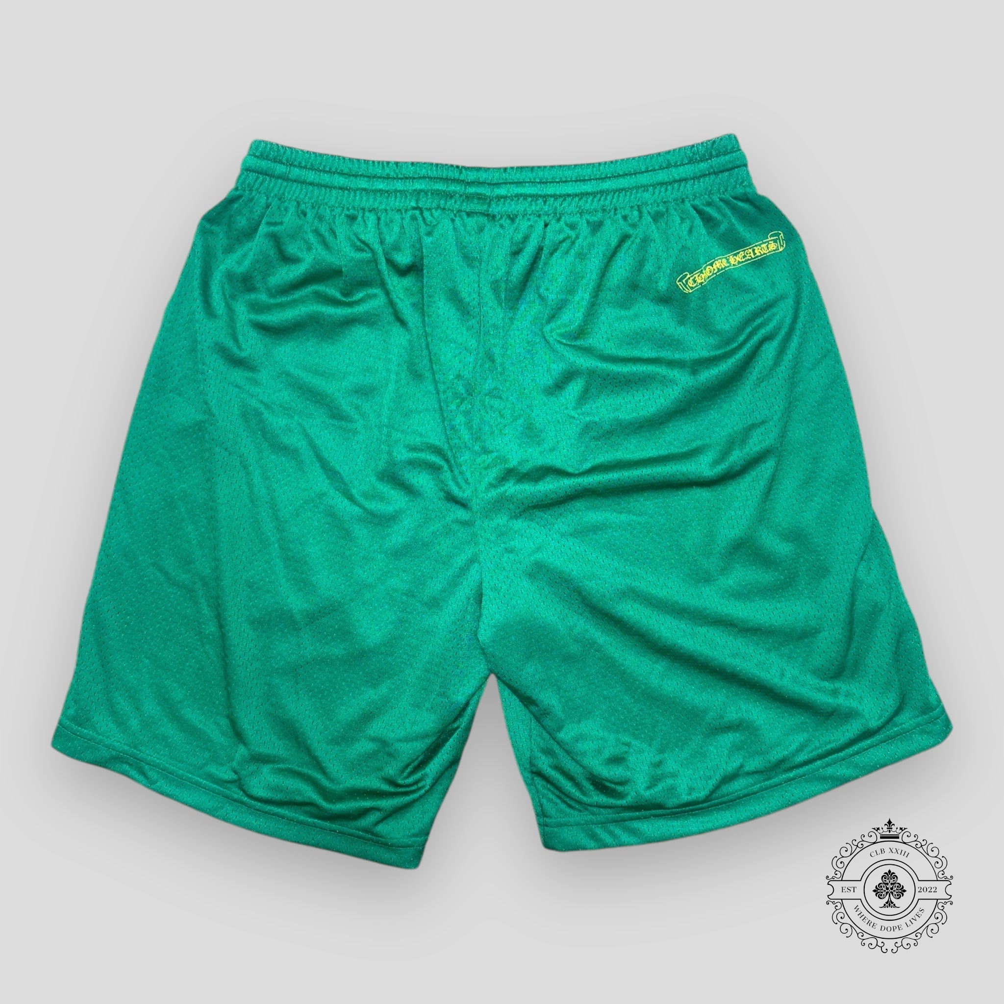 Chrome Hearts Mesh Shorts in Green / Yellow