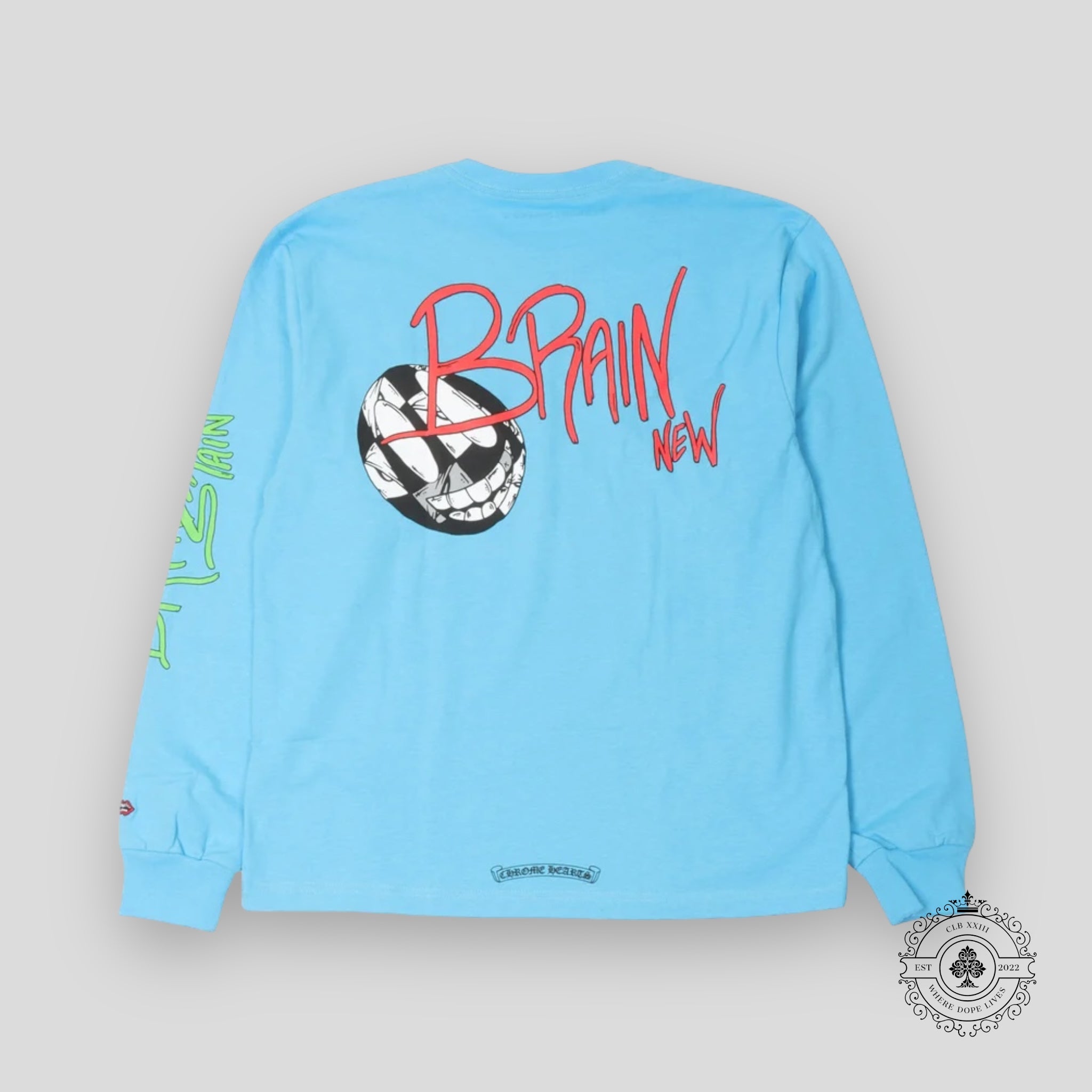 Chrome Hearts Matty Boy Brain Long Sleeve T-Shirt in Blue