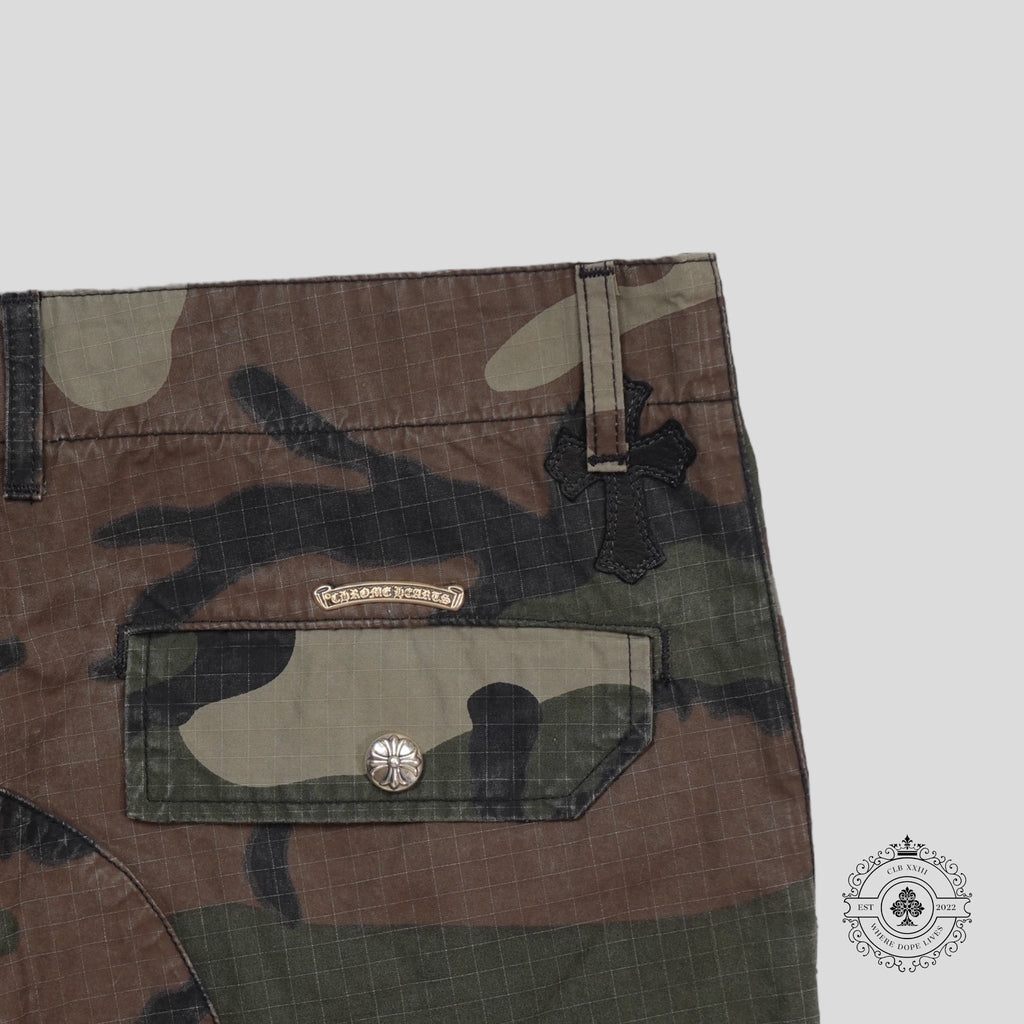 Chrome Hearts Cross Patch Canvas Shorts in Camo