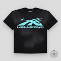 Hellstar Sport Logo Gel T-Shirt in Black / Aqua