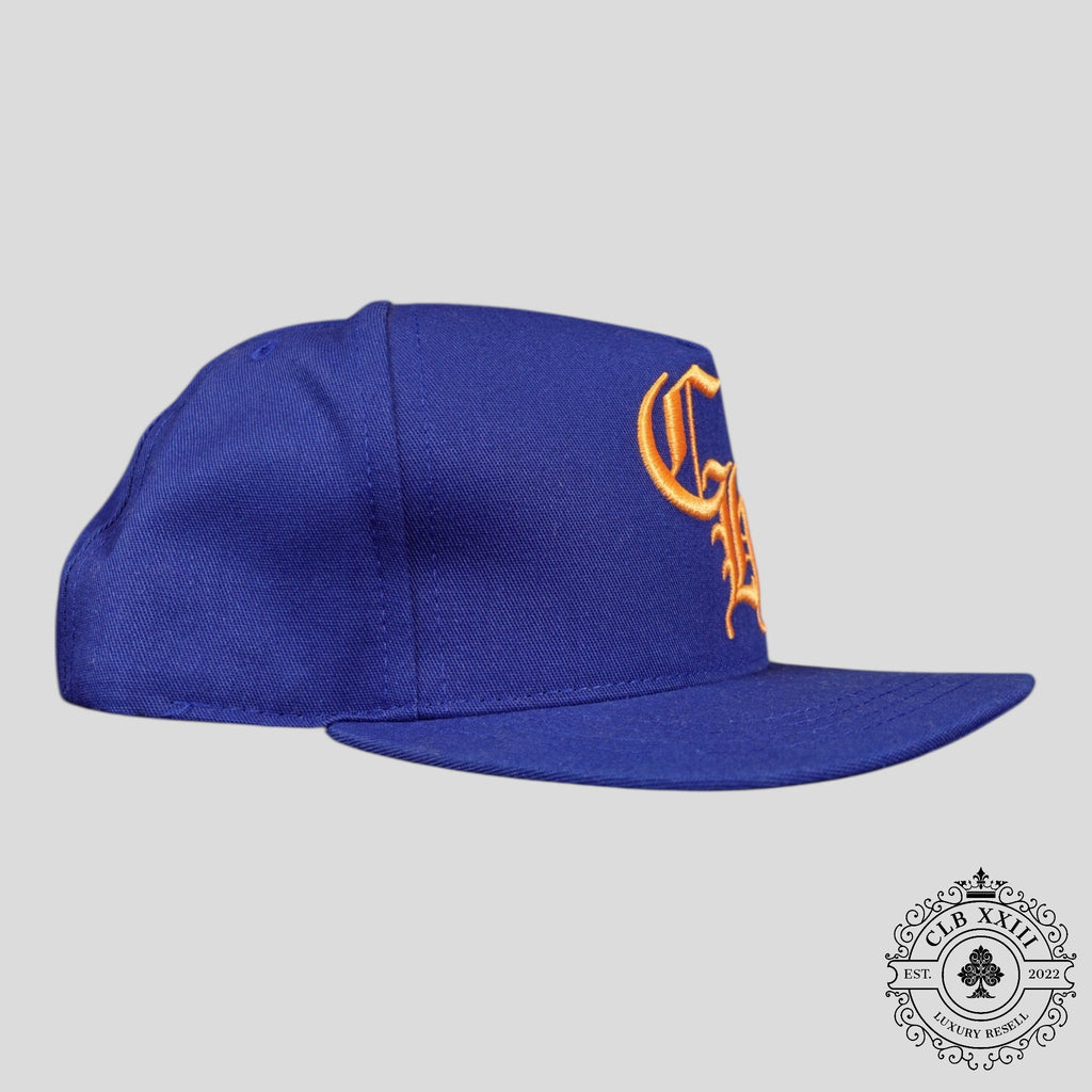 Chrome Hearts CH Embroidered Hat in Blue / Gold