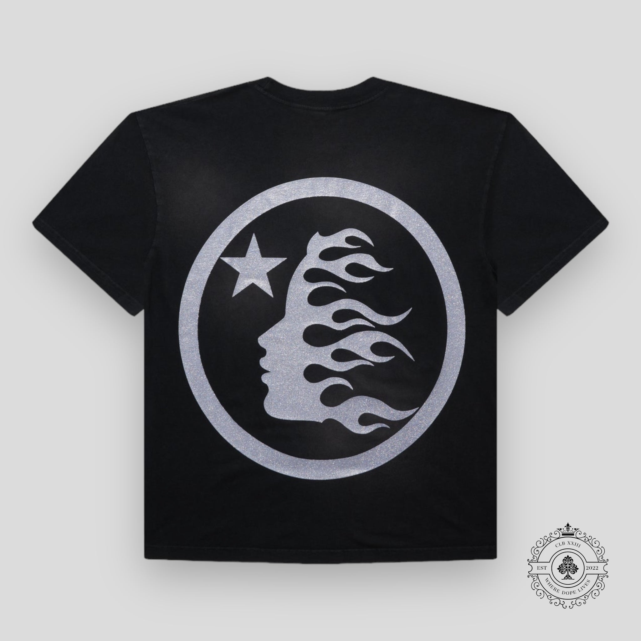 Hellstar Sport Logo Gel T-Shirt in Black / Glitter