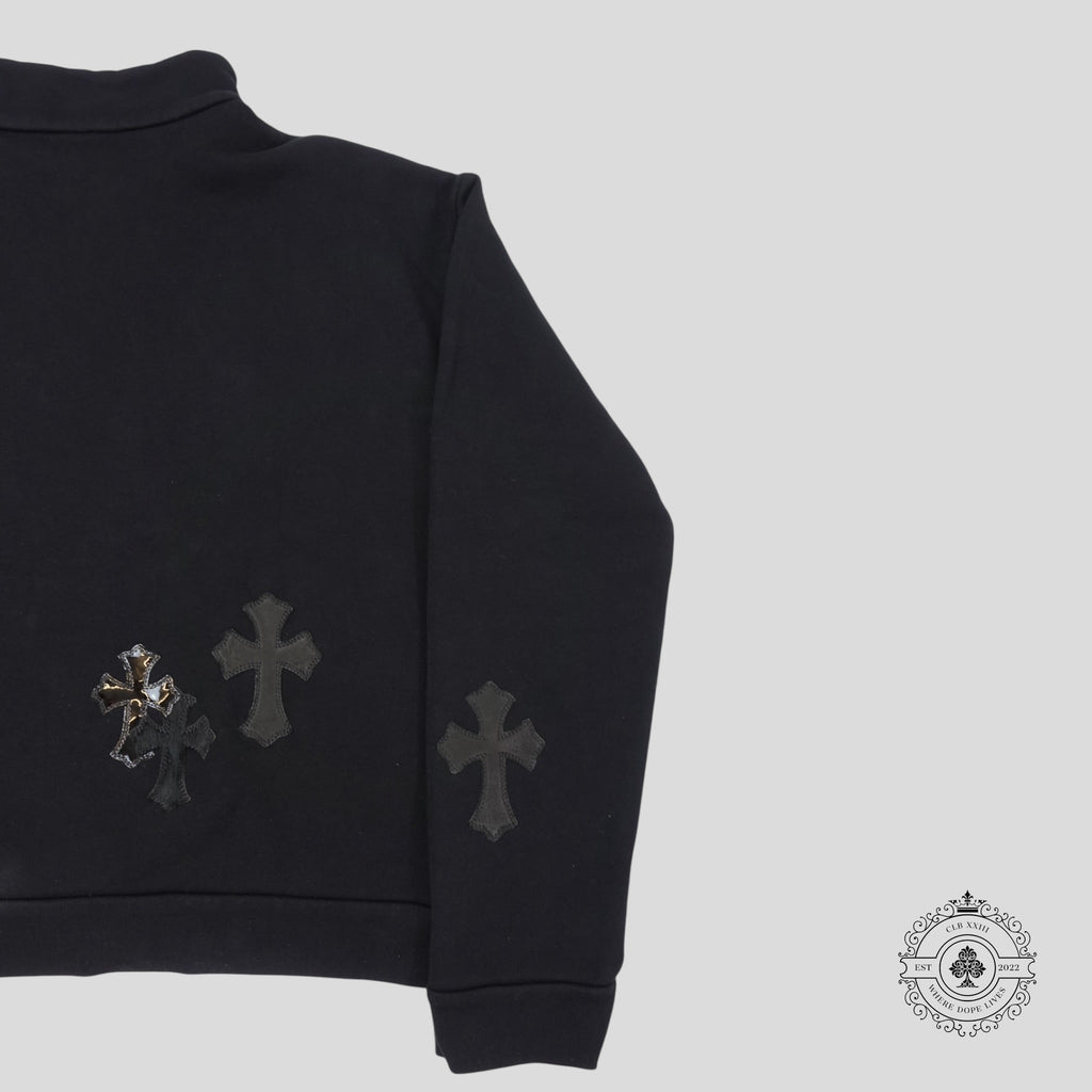 Chrome Hearts Pony Hair Quarter Zip in Black