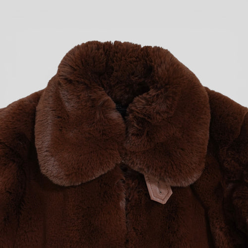 Amiri Cropped Faux Fur Zip Up