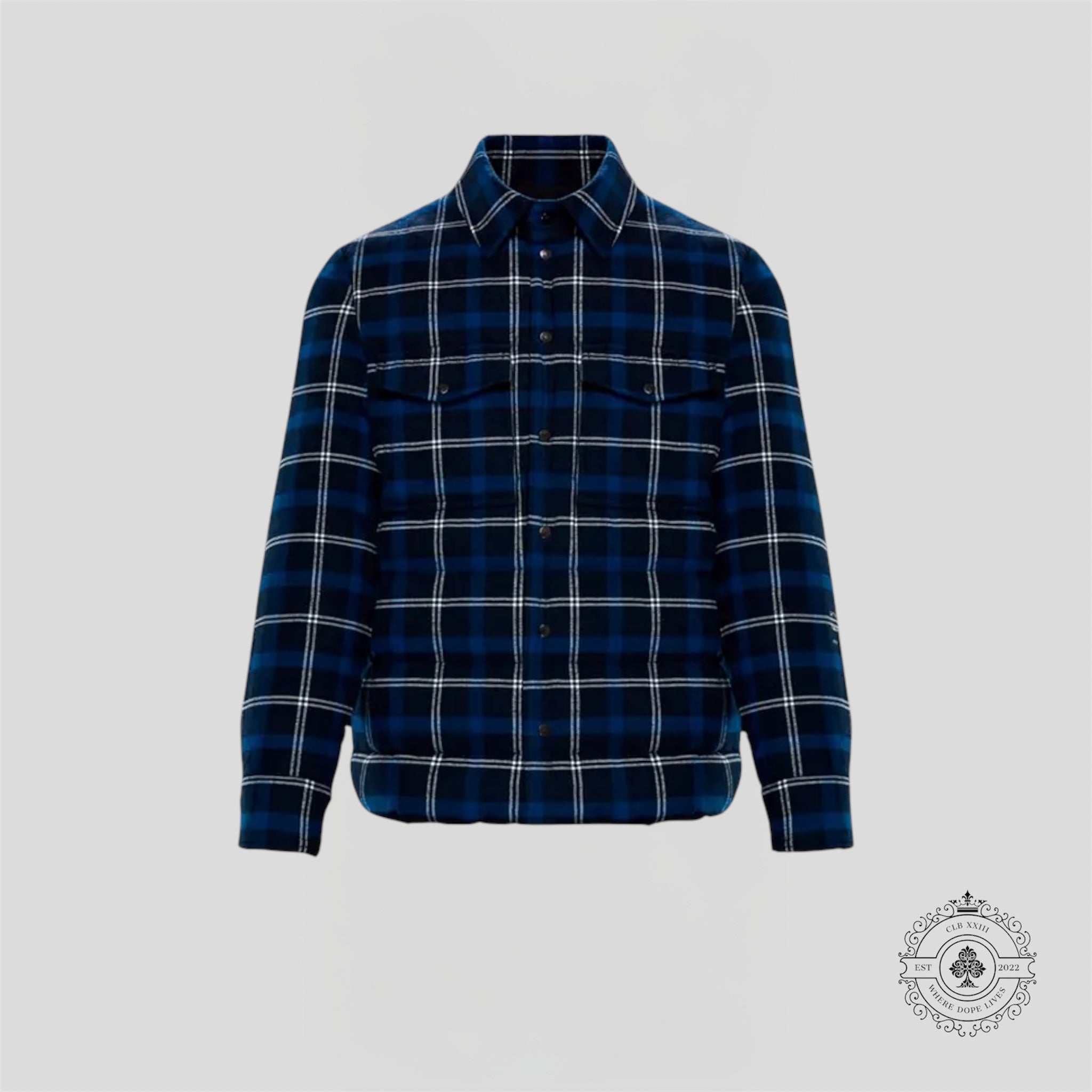 Moncler x Fragment Moron Flannel Jacked in Blue