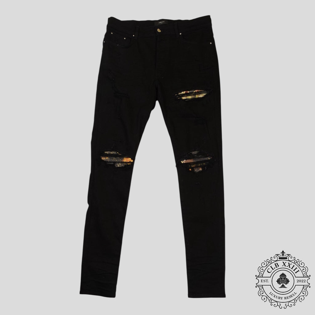 Amiri Aloha Patch Jeans in Black