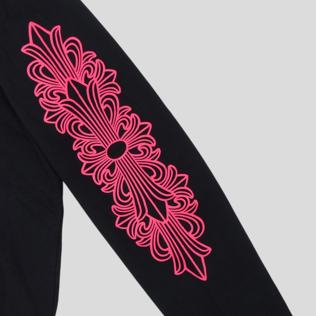Chrome Hearts Horseshoe Zip Up Hoodie in Black/Pink