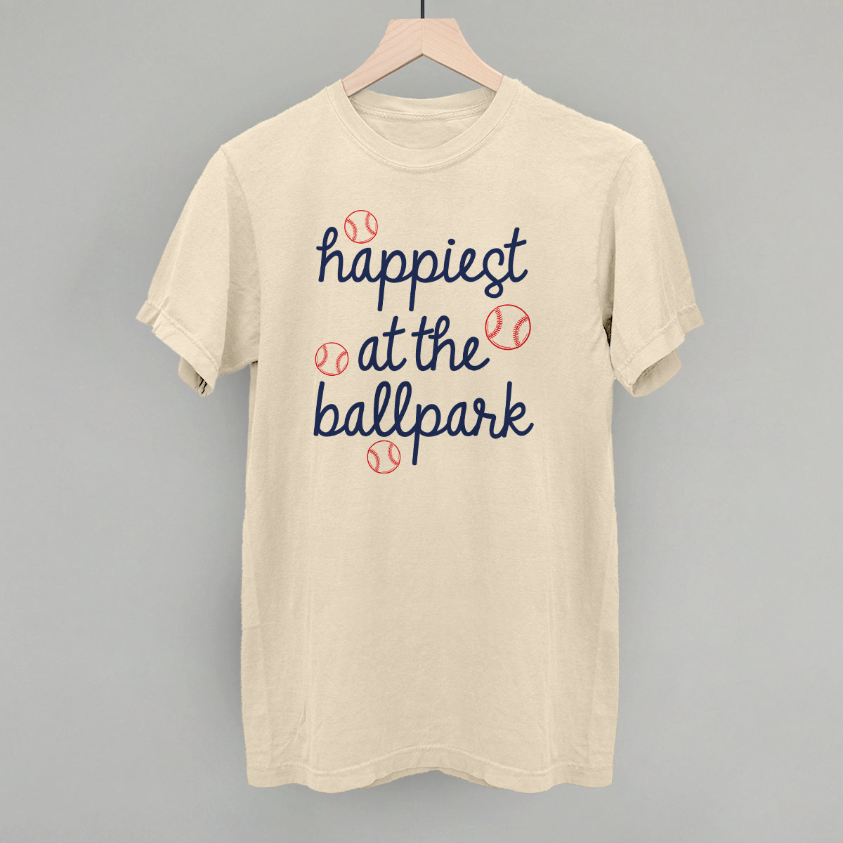 Happiest At The Ballpark Navy Script