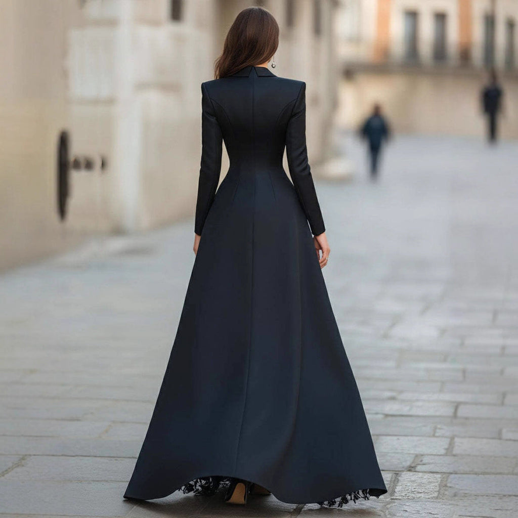 Chic Lace Collar Two-Piece Long Sleeve Dress for Women