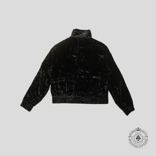 Amiri Crushed Velvet Track Jacket in Black