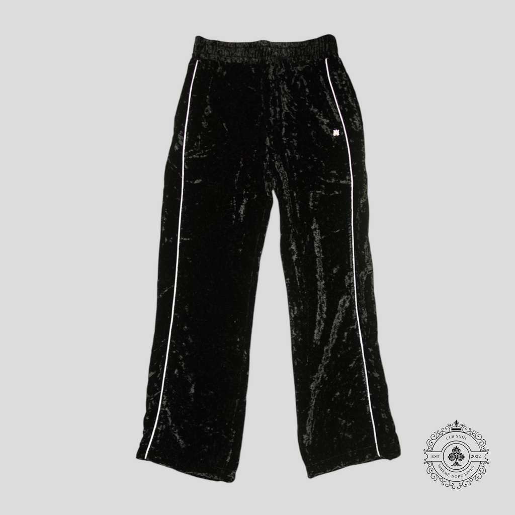 Amiri Crushed Velvet Track Pants in Black