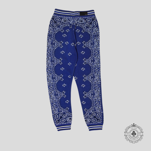 Amiri Knitted Bandana Jacquard Basketball Sweatpants in Blue