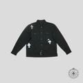 Chrome Hearts Zebra Cross Workdog Jacket in Black/Baby Blue