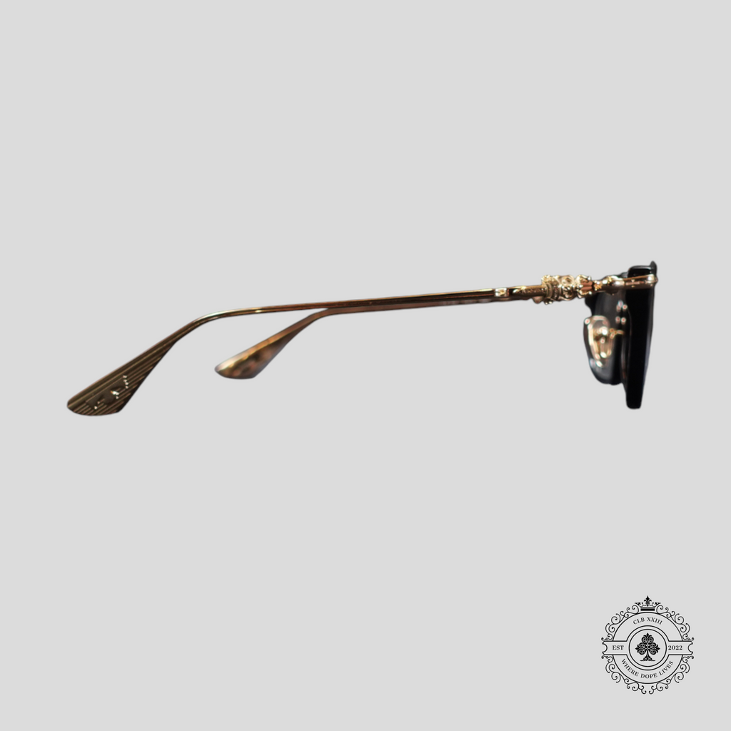 Chrome Hearts Snat Glasses in Black/Gold