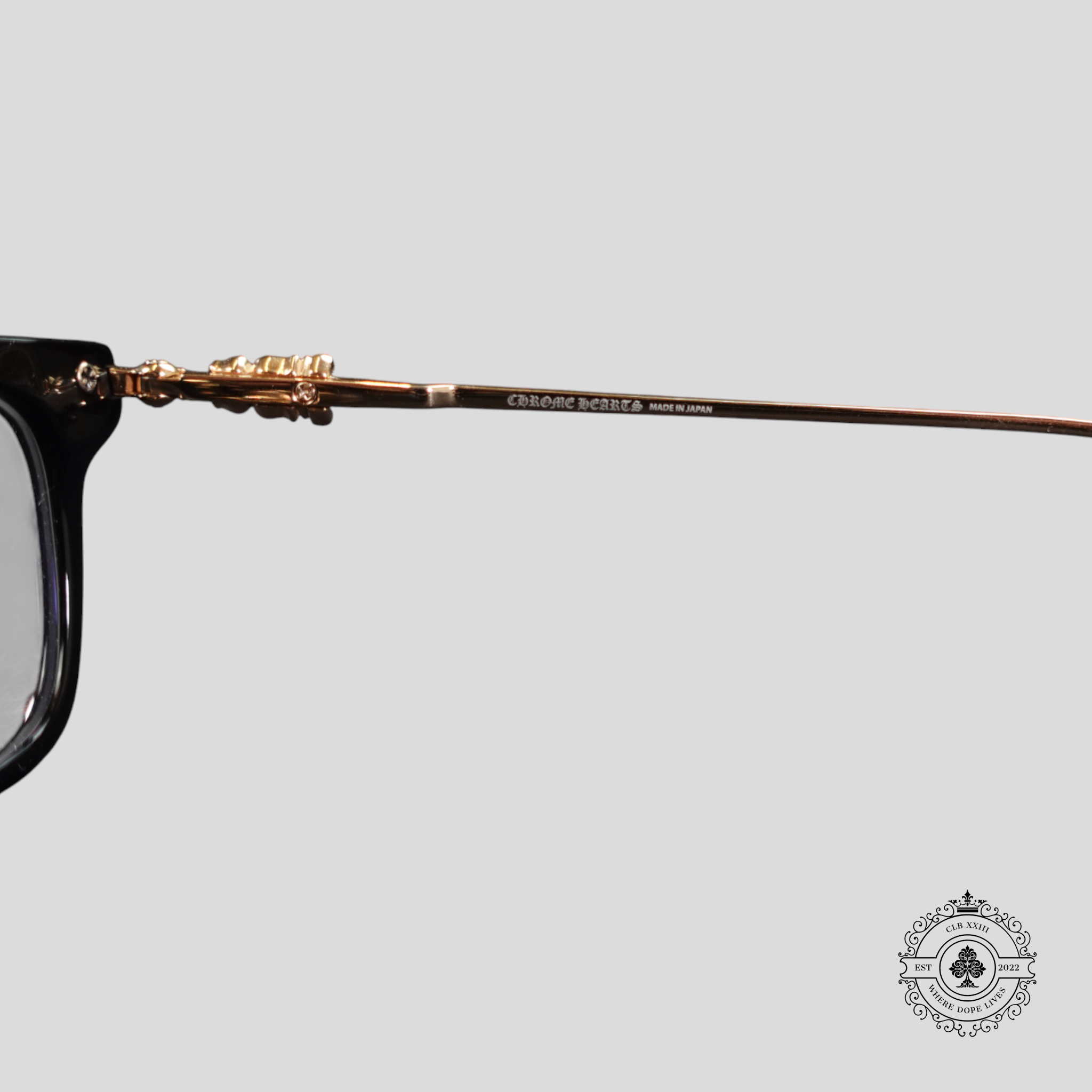 Chrome Hearts Snat Glasses in Black/Gold
