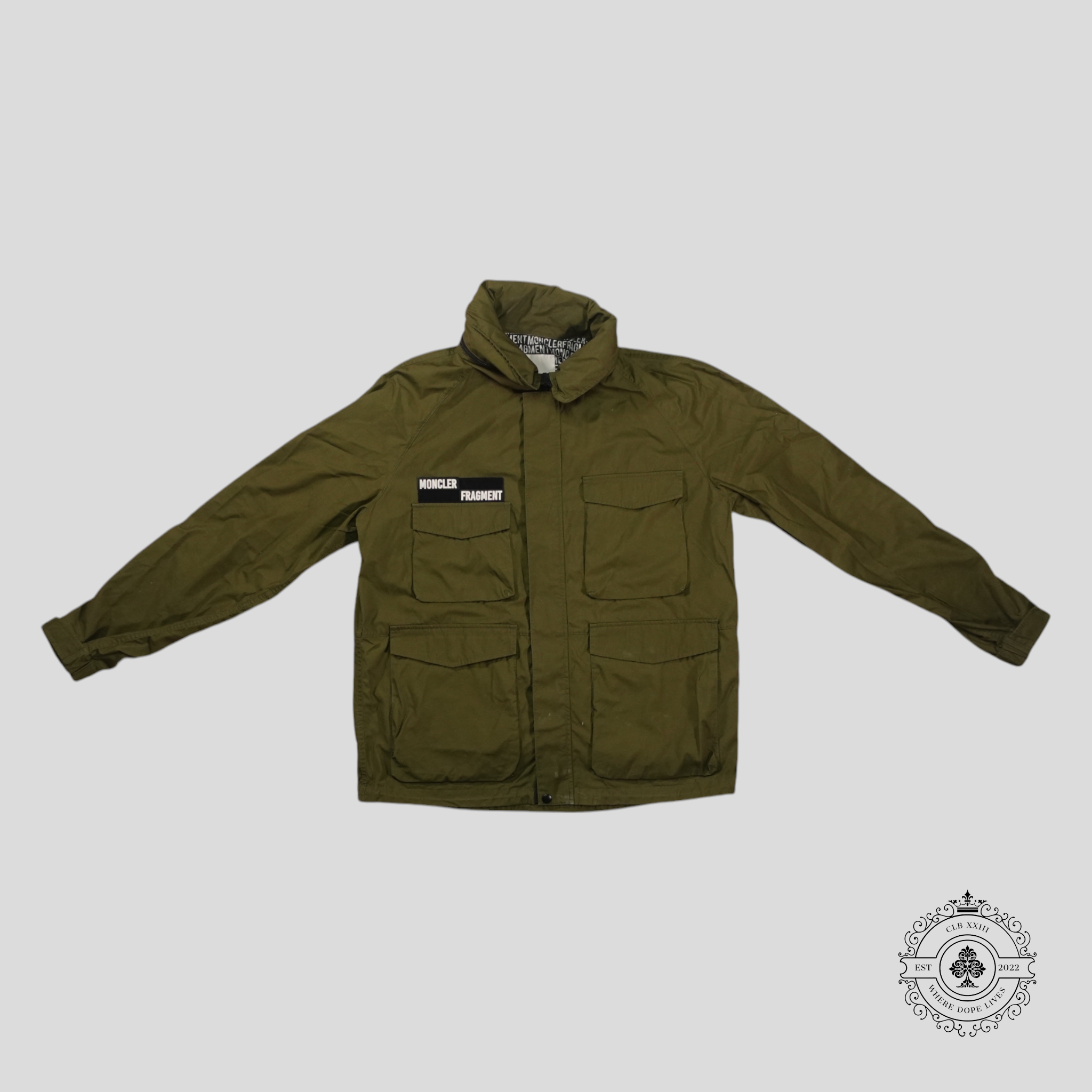 Moncler Fragment Logo Field Jacket in Green