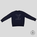 Louis Vuitton Stitch Print Embroidered Sweatshirt in Navy Blue