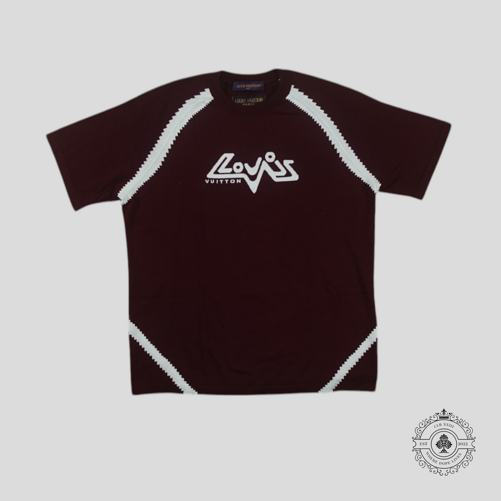 Louis Vuitton Intarsia Short Sleeve Crewneck in Red