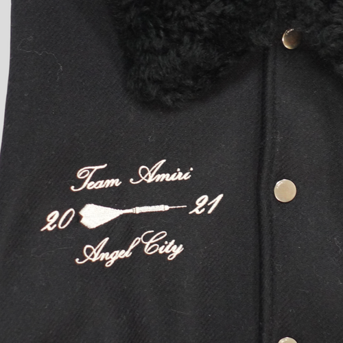 Amiri Always on Point Varsity Jacket in Black