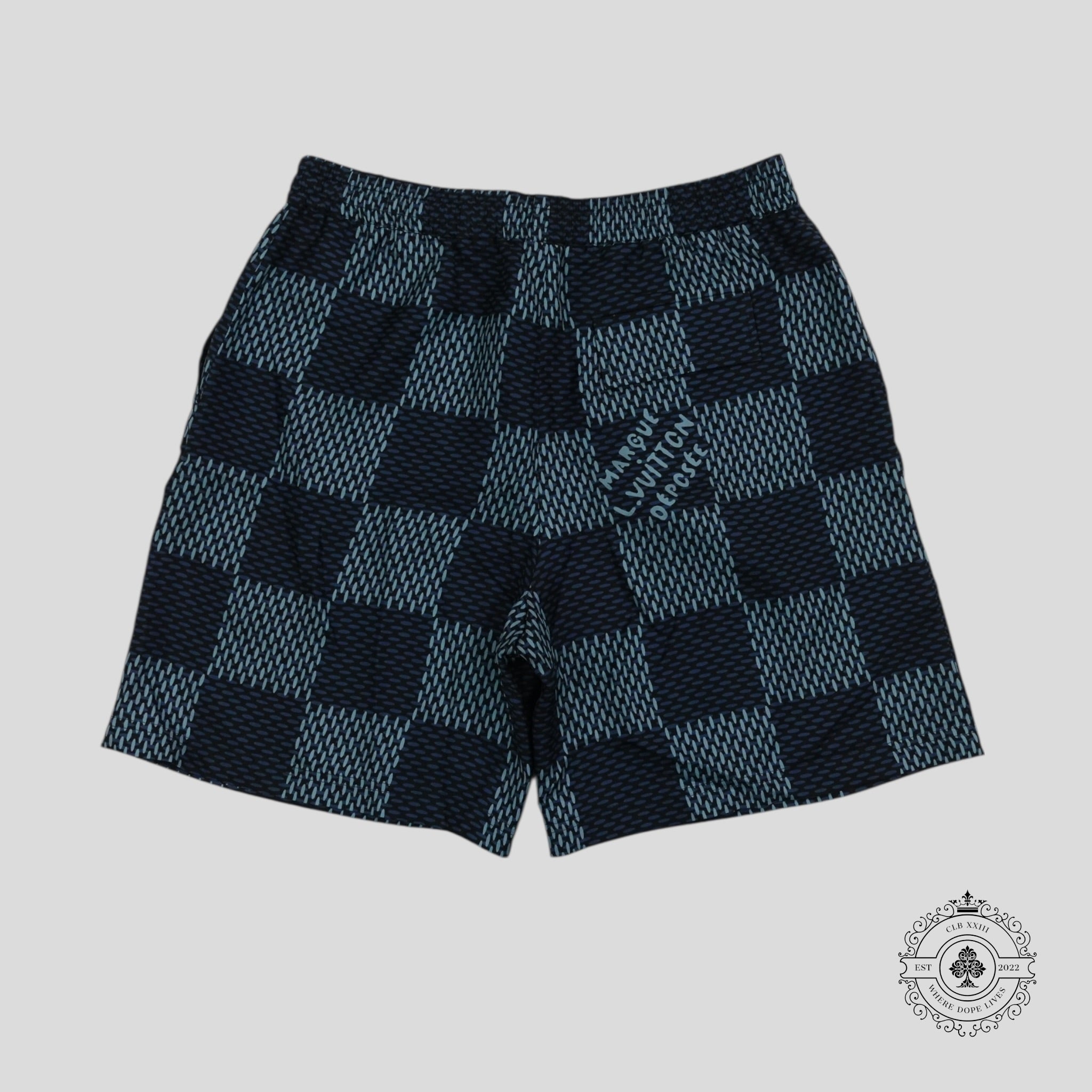 Louis Vuitton Damier Silk Shorts in Blue