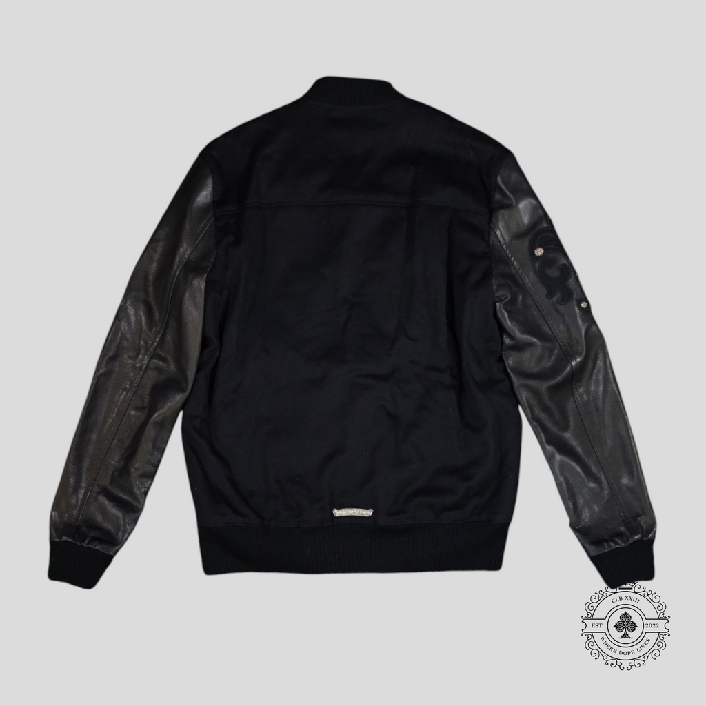 Chrome Hearts Cross Patch Varsity Jacket in Black