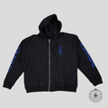 Chrome Hearts Thermal Lined Vertical Logo Zip Up in Black/Blue