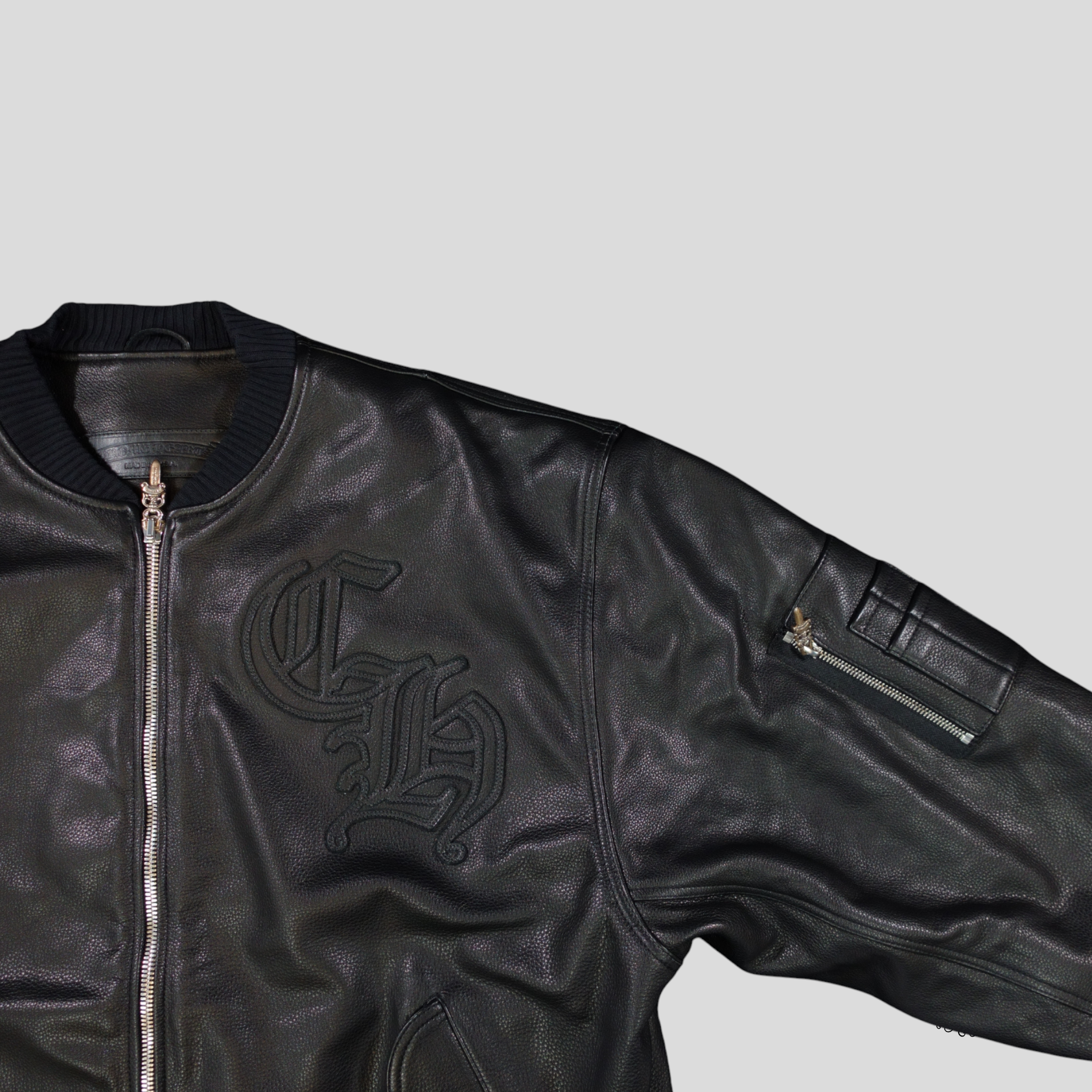 Chrome Hearts CH Patch Bomber Jacket in Black