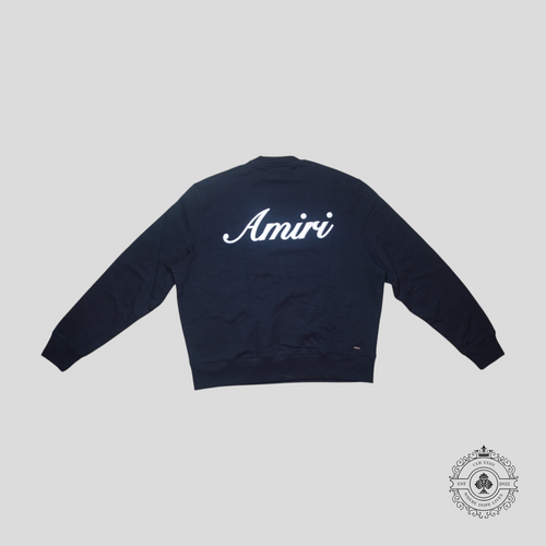 Amiri Embroidered Script Logo Crewneck in Black